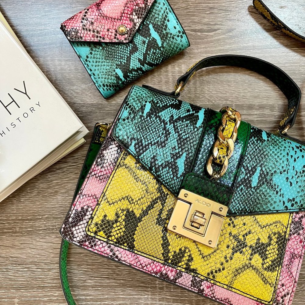 Aldo - Snakeskin Satchel & Wallet